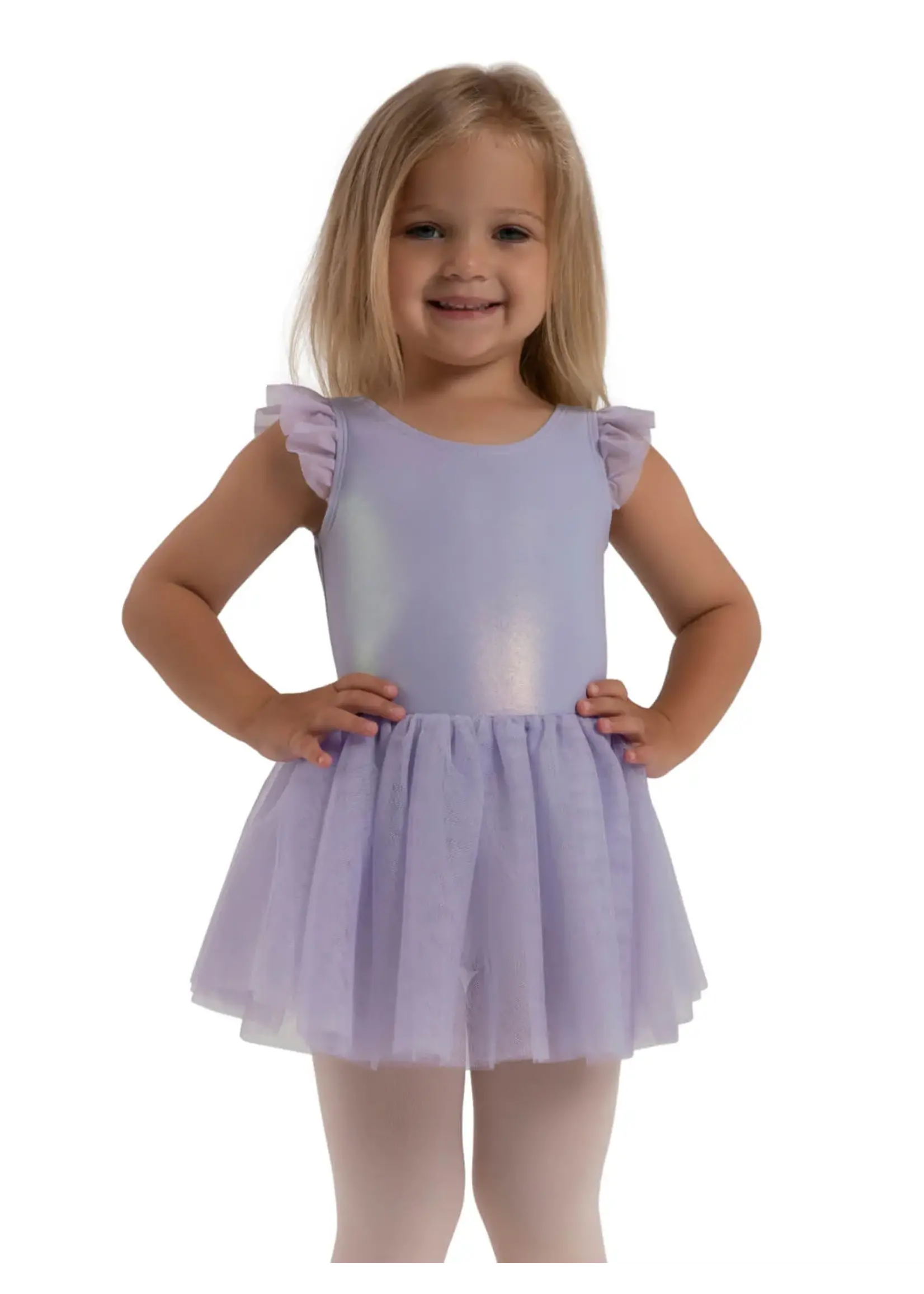 CAPEZIO & BUNHEADS A12283C WANDERLUST VOYAGE SHIMMER MESH FLUTTER SLEEVE TANK TUTU DRESS