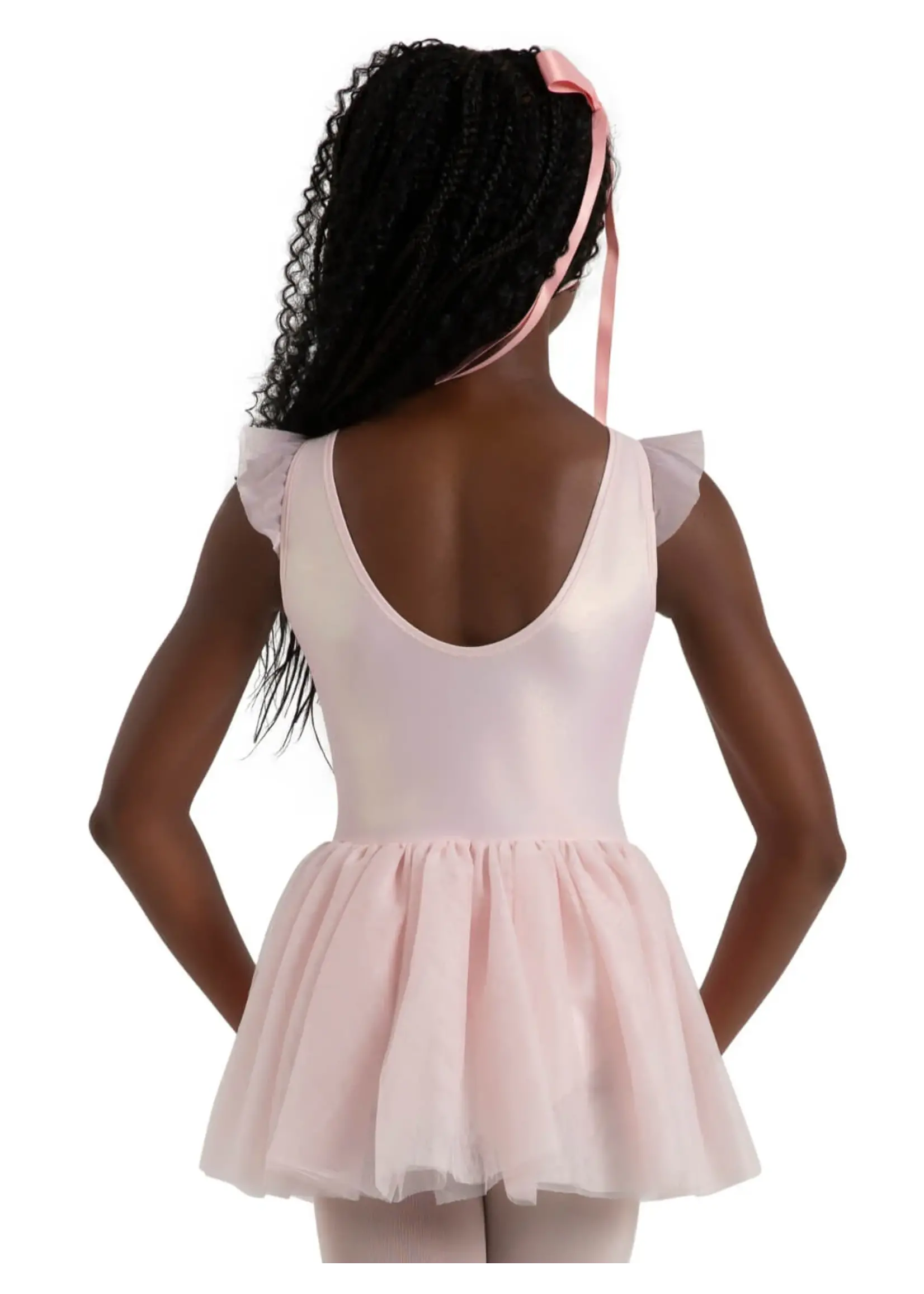 CAPEZIO & BUNHEADS A12283C WANDERLUST VOYAGE SHIMMER MESH FLUTTER SLEEVE TANK TUTU DRESS