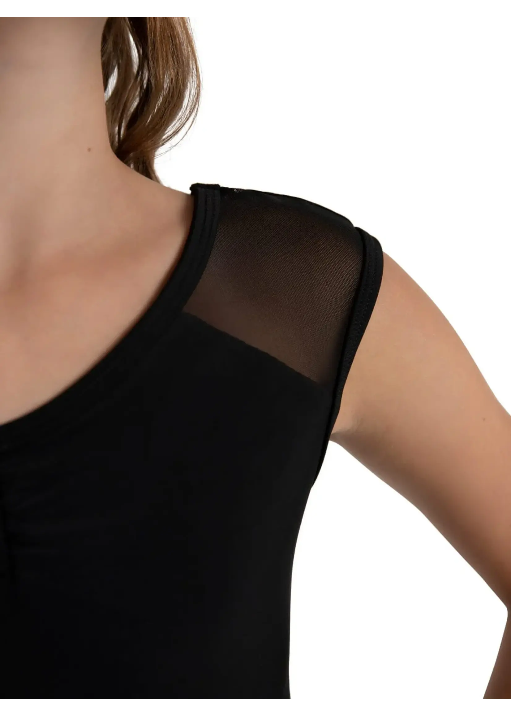 CAPEZIO & BUNHEADS A12281C WANDERLUST VALENTINA PINCH FRONT FOIL FINISH RAGLAN CAP SLEEVE LEOTARD