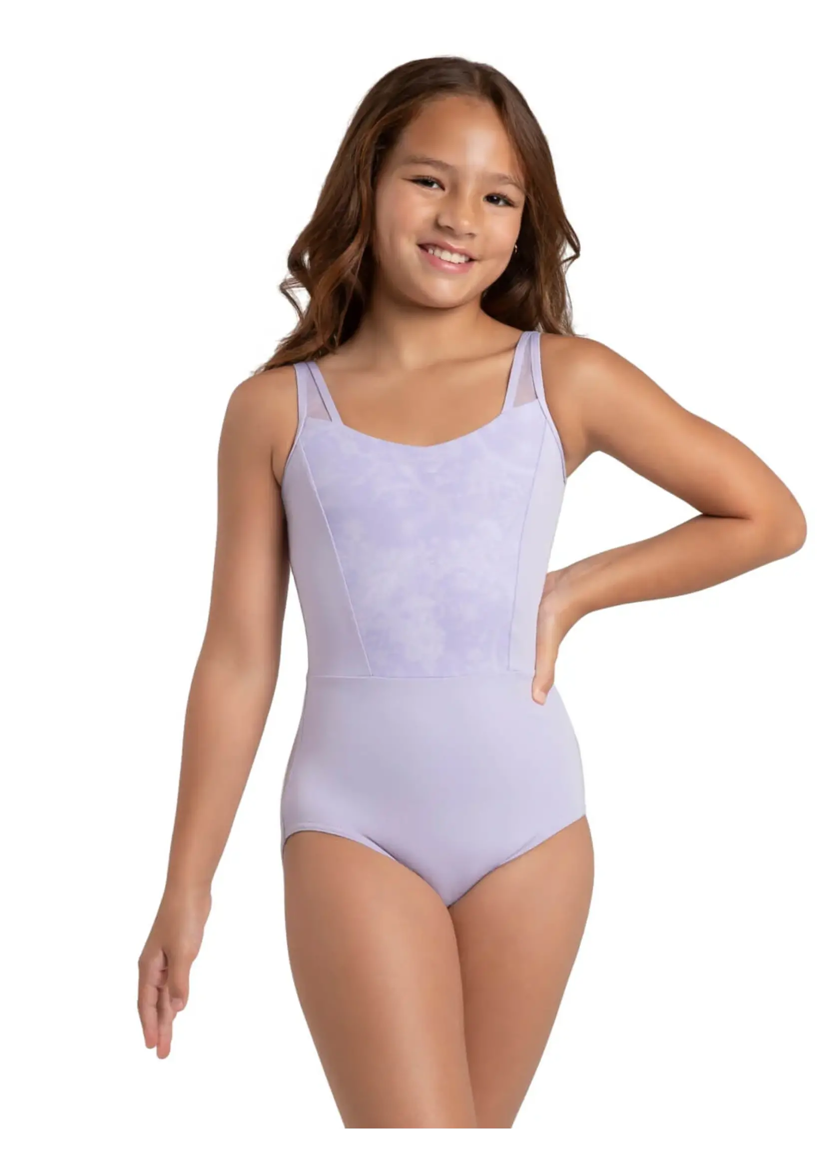 CAPEZIO & BUNHEADS A12292C JEWEL GARDIN LAPIS BROCADE MESH PANEL PRINCESS SEAM TANK LEOTARD