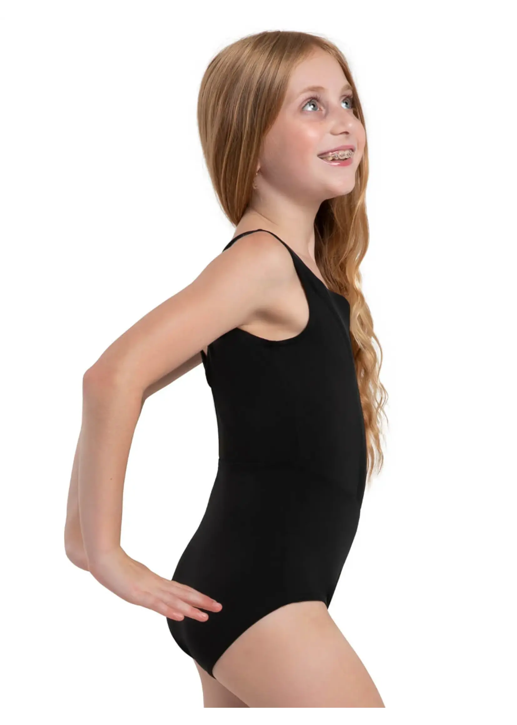 CAPEZIO & BUNHEADS A12287C JEWEL GARDIN SAPPHIRE MESH BROCADE BODICE PRINCESS SEAM TANK LEOTARD