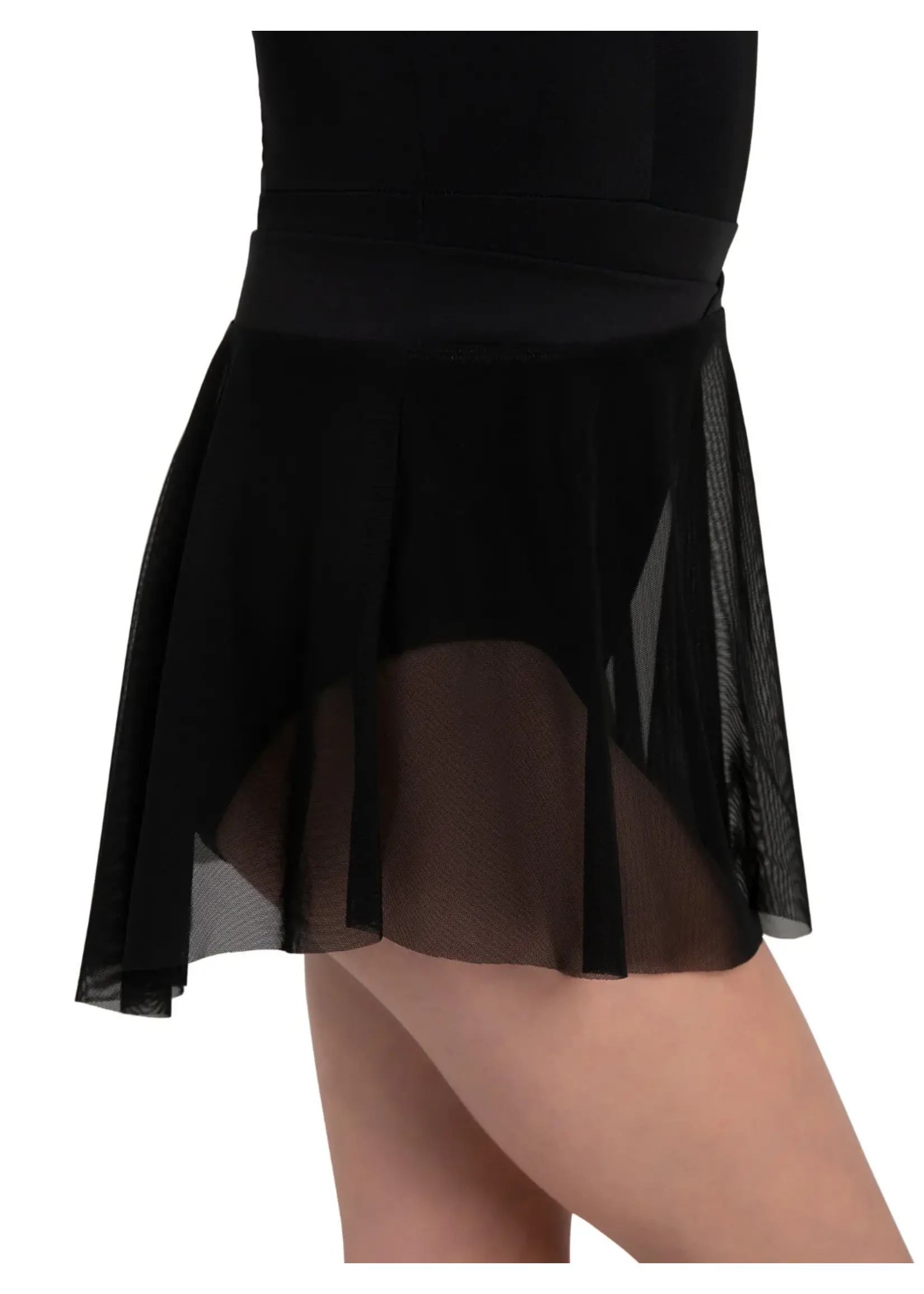 CAPEZIO & BUNHEADS A12294C JEWEL GARDEN SONGBIRD CROSS FRONT BROCADE MESH PULL ON SKIRT