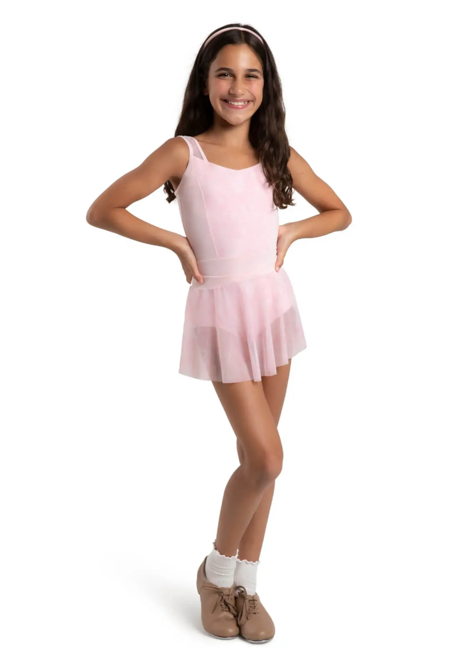 CAPEZIO & BUNHEADS A12294C JEWEL GARDEN SONGBIRD CROSS FRONT BROCADE MESH PULL ON SKIRT
