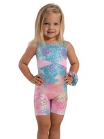 CAPEZIO & BUNHEADS A12303C STARDUST FOIL TIE-DYE SCOOP FRONT TANK BIKETARD