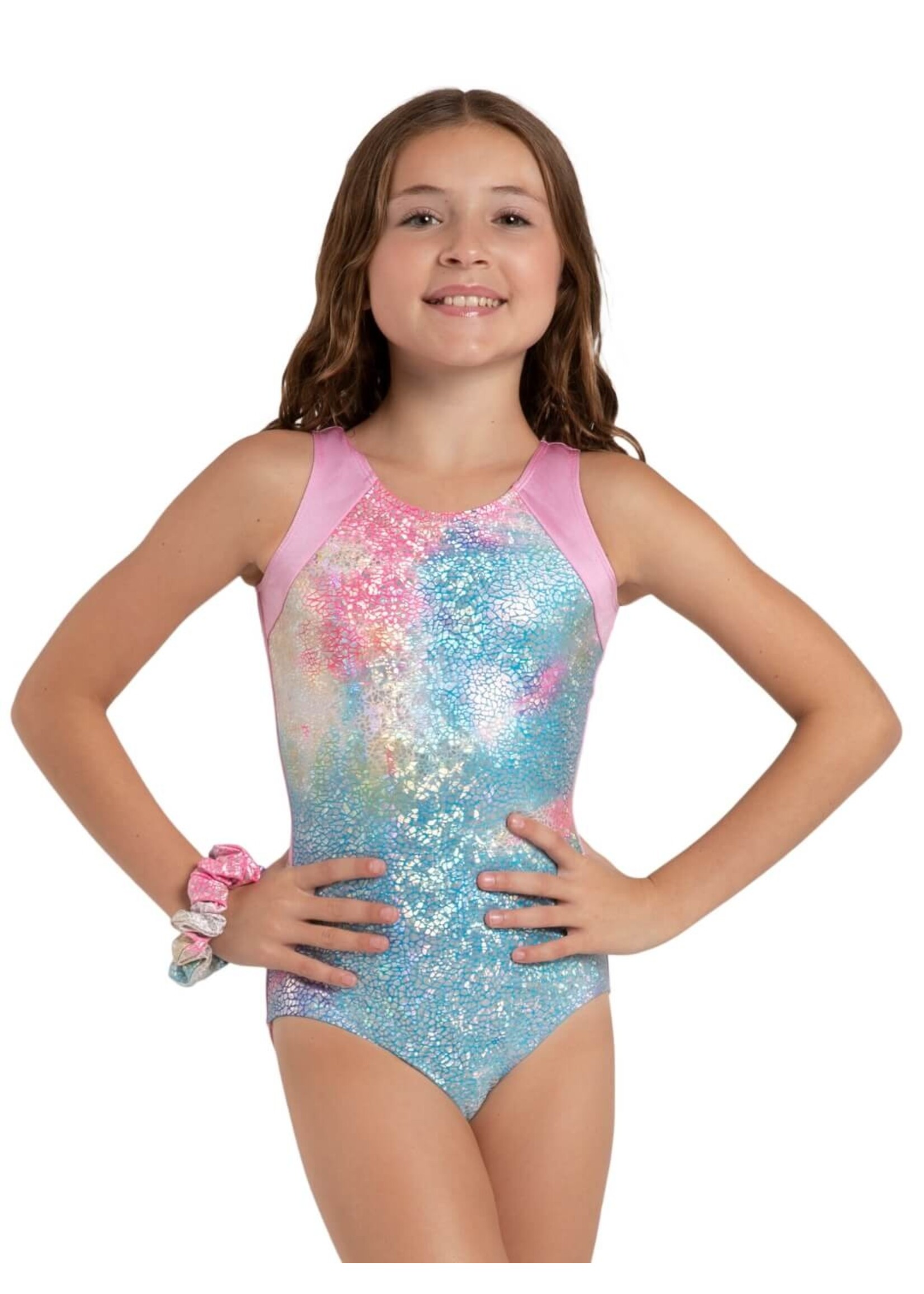 CAPEZIO & BUNHEADS A12300C SHINE BRIGHT FOIL TIE-DYE TANK LEOTARD