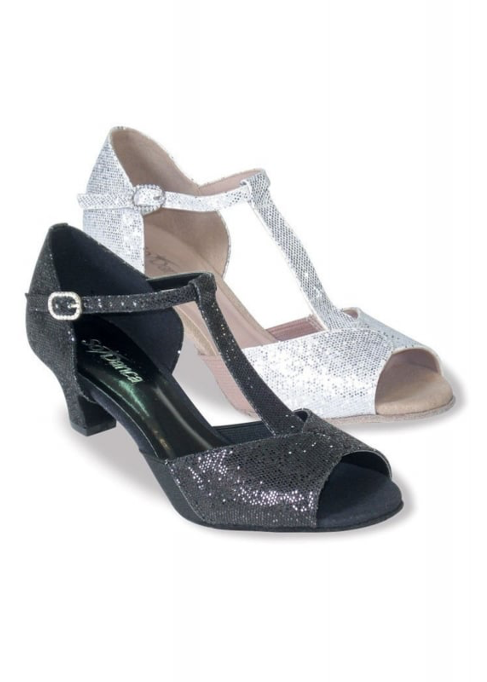 SO DANCA BL33 SPARKLY 1.5'' TSTRAP OPEN TOE BALLROOM SHOE