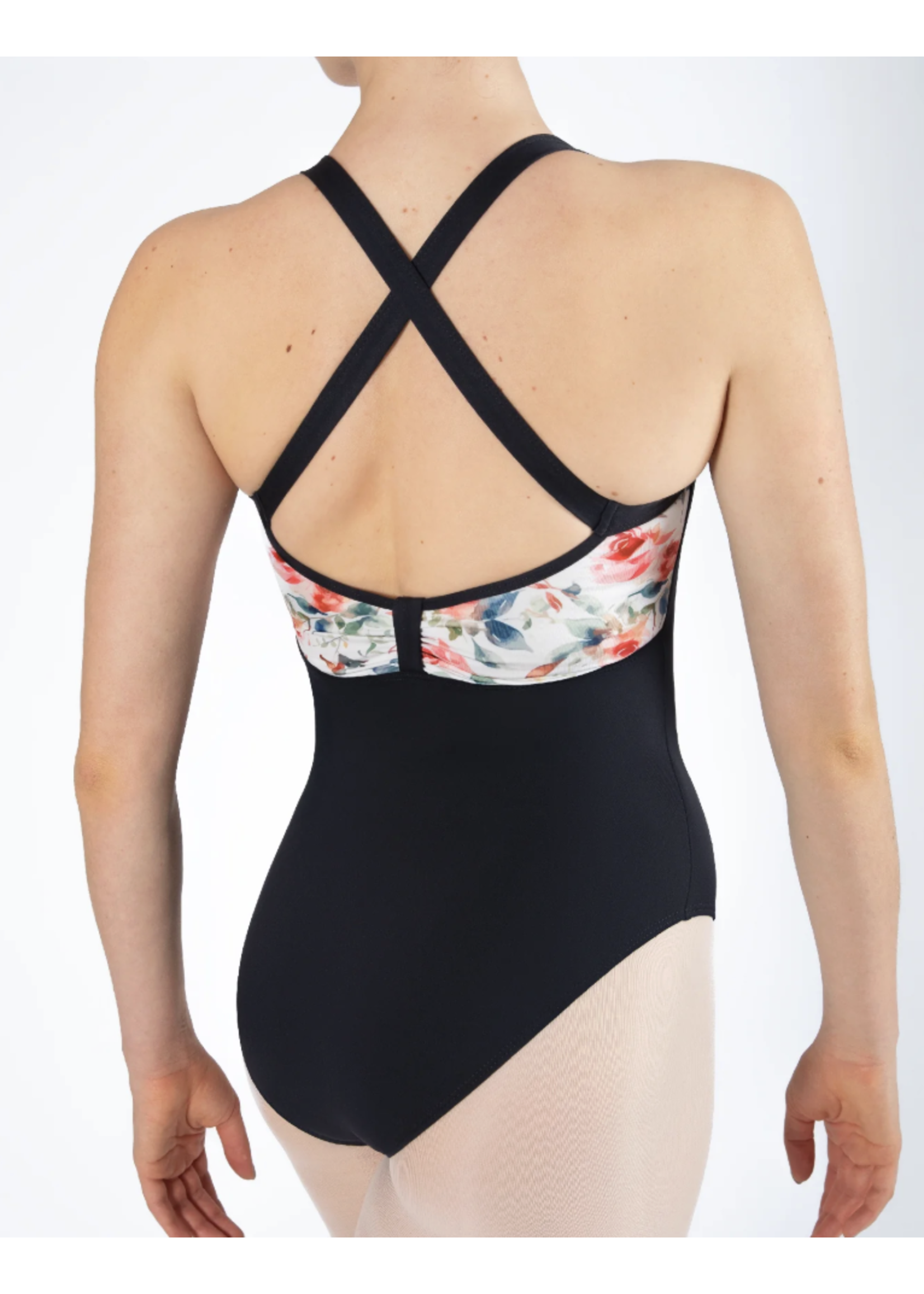 ENERGETIKS IAL196V2TR3 ALICE CROSS BACK FLORAL TRIMMED TANK LEOTARD