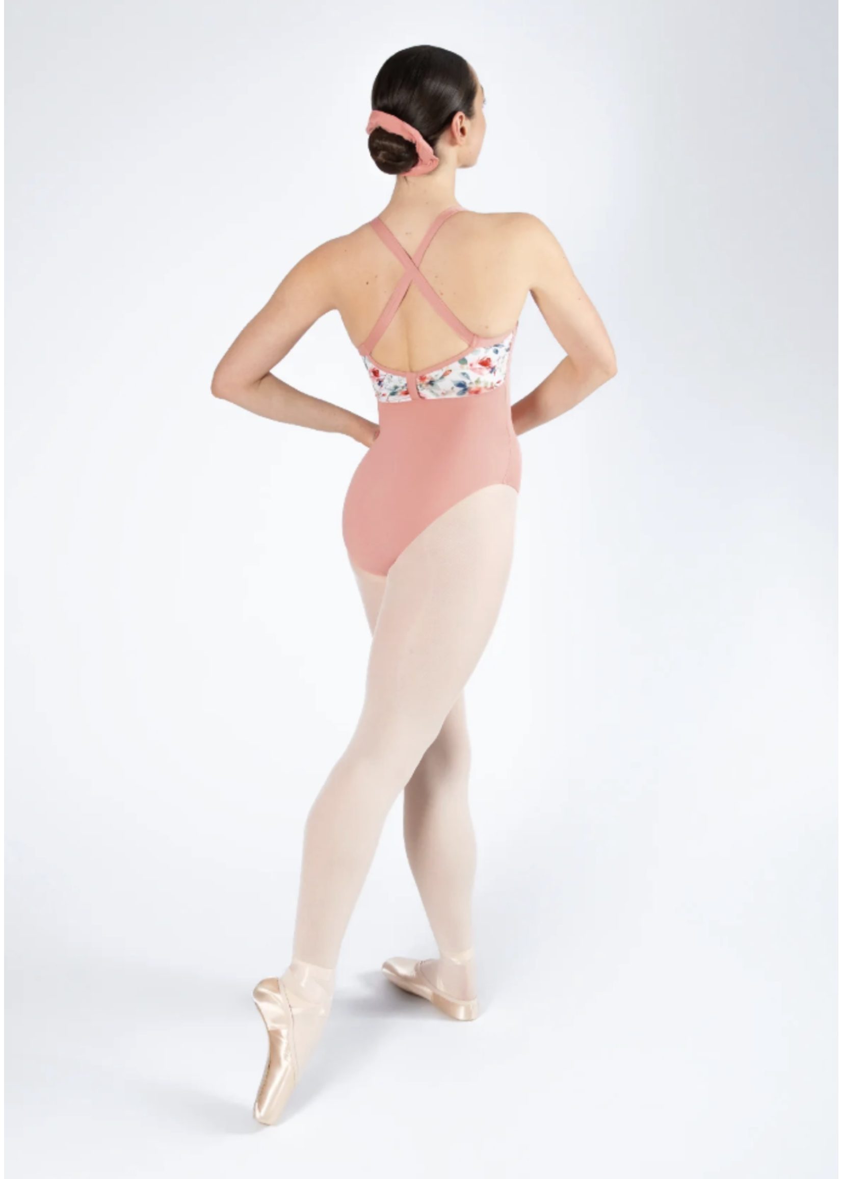 ENERGETIKS IAL196V2TR3 ALICE CROSS BACK FLORAL TRIMMED TANK LEOTARD