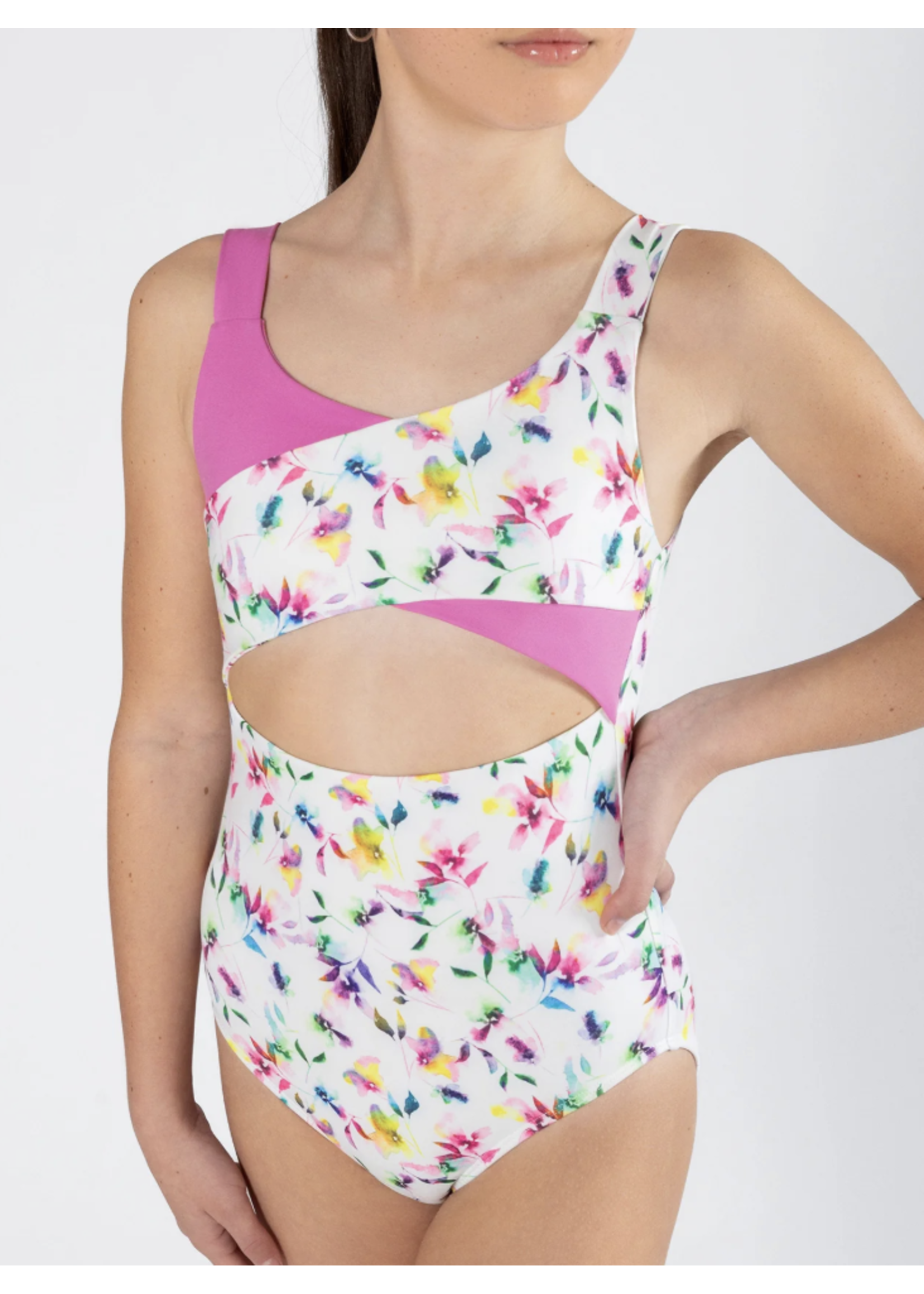 ENERGETIKS ICL153BL1 IZZY ASYMMETRICAL CROSSOVER TANK LEOTARD