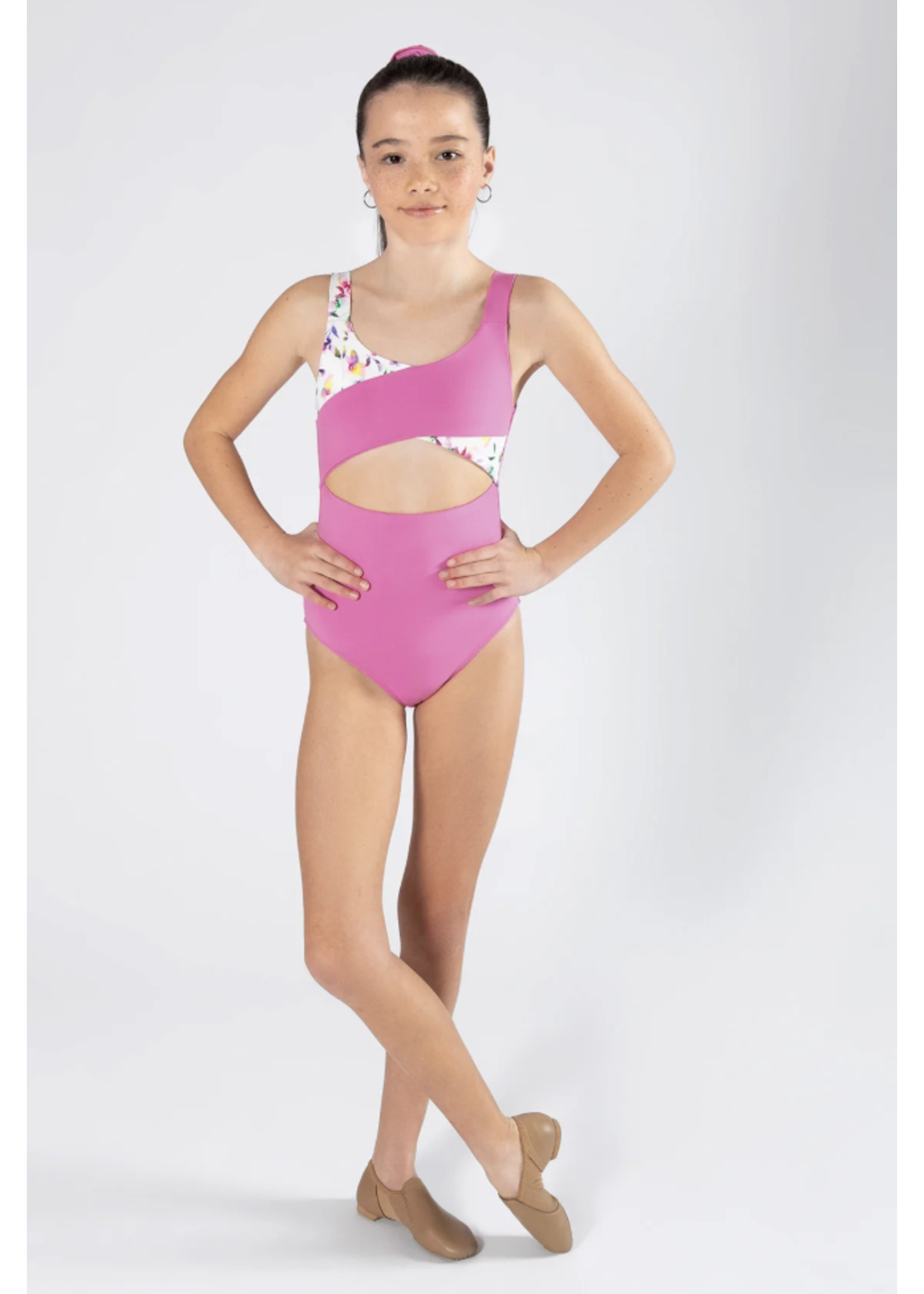 ENERGETIKS ICL153BL1 IZZY ASYMMETRICAL CROSSOVER TANK LEOTARD