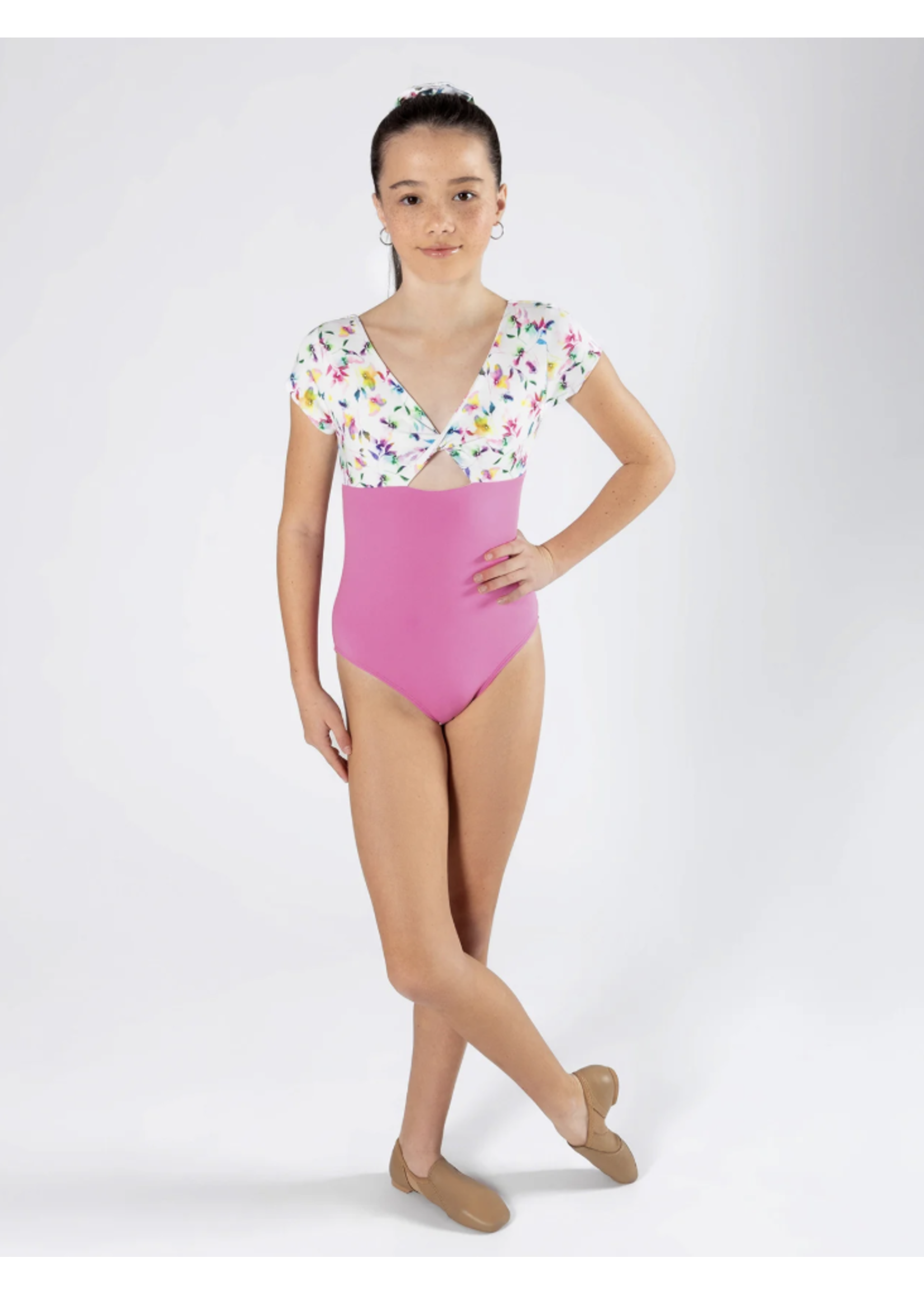 ENERGETIKS ICL197SSBL1 AVERY EMPIRE CUT OUT CAP SLEEVE LEOTARD