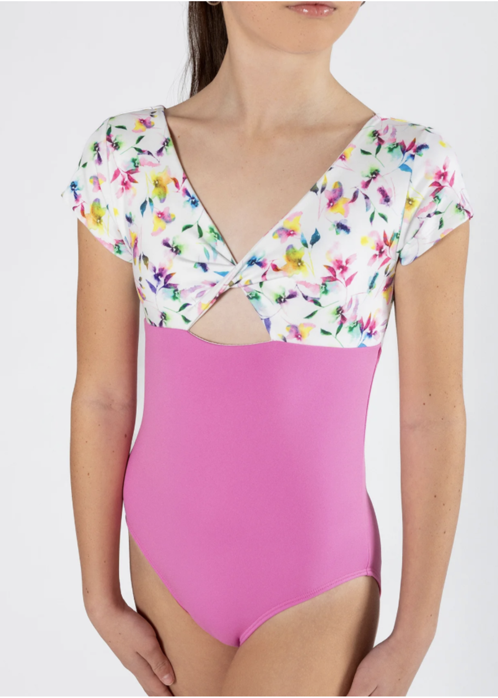 ENERGETIKS ICL197SSBL1 AVERY EMPIRE CUT OUT CAP SLEEVE LEOTARD