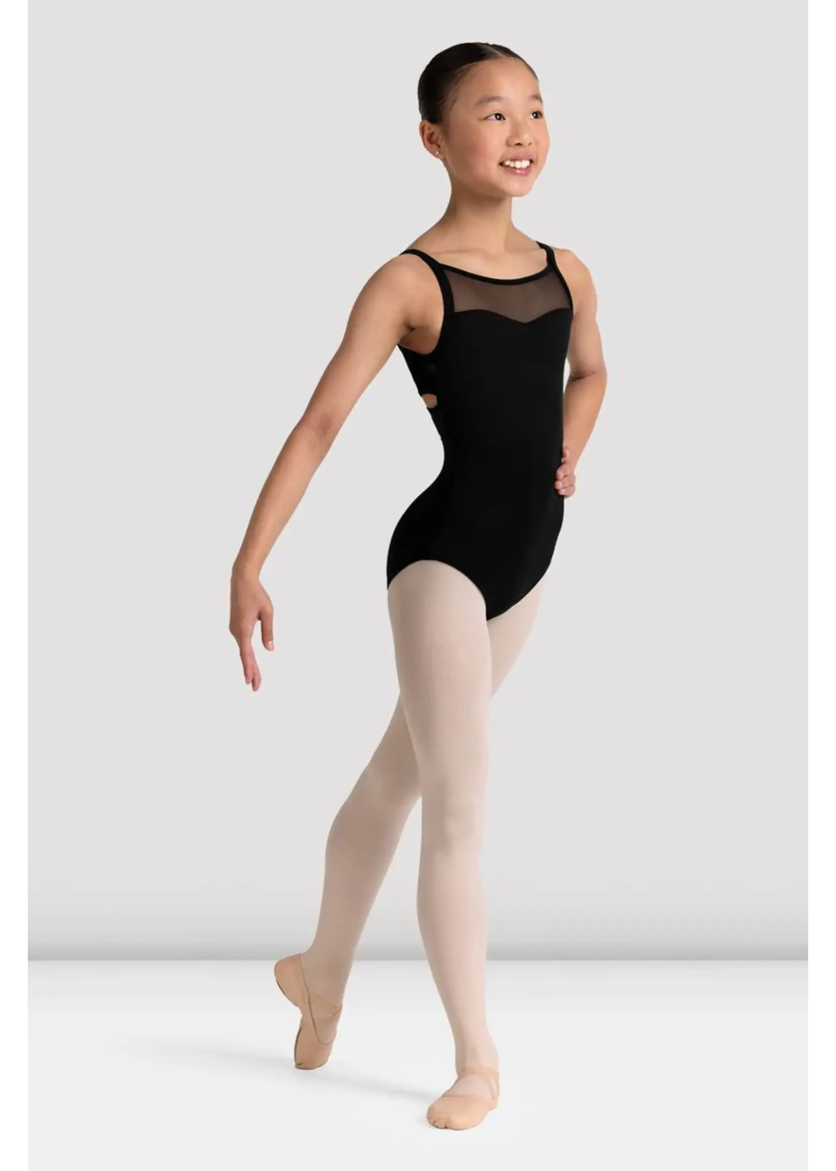 BLOCH & MIRELLA CL70004 JAZZ SWEETHEART FRONT EMBROIDERED CROSS OVER BACK CAMISOLE LEOTARD