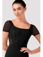 BLOCH & MIRELLA L20001 OLIVIA EMBROIDERED CORSET CAP SLEEVE LEOTARD