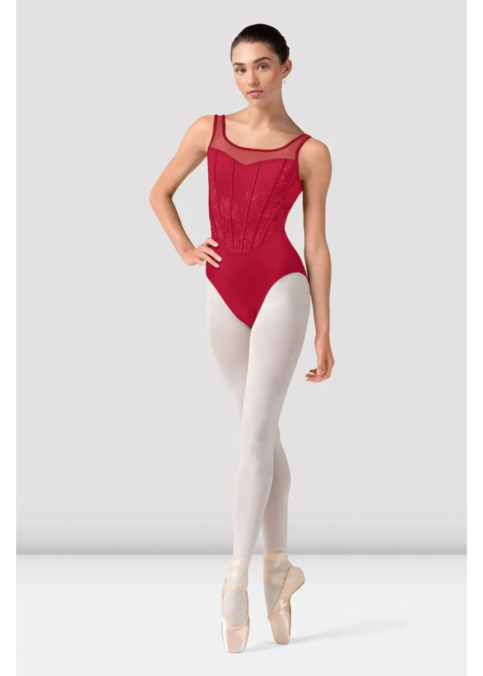 BLOCH & MIRELLA L50002 ISABELLA EMBROIDERED CORSET TANK LEOTARD