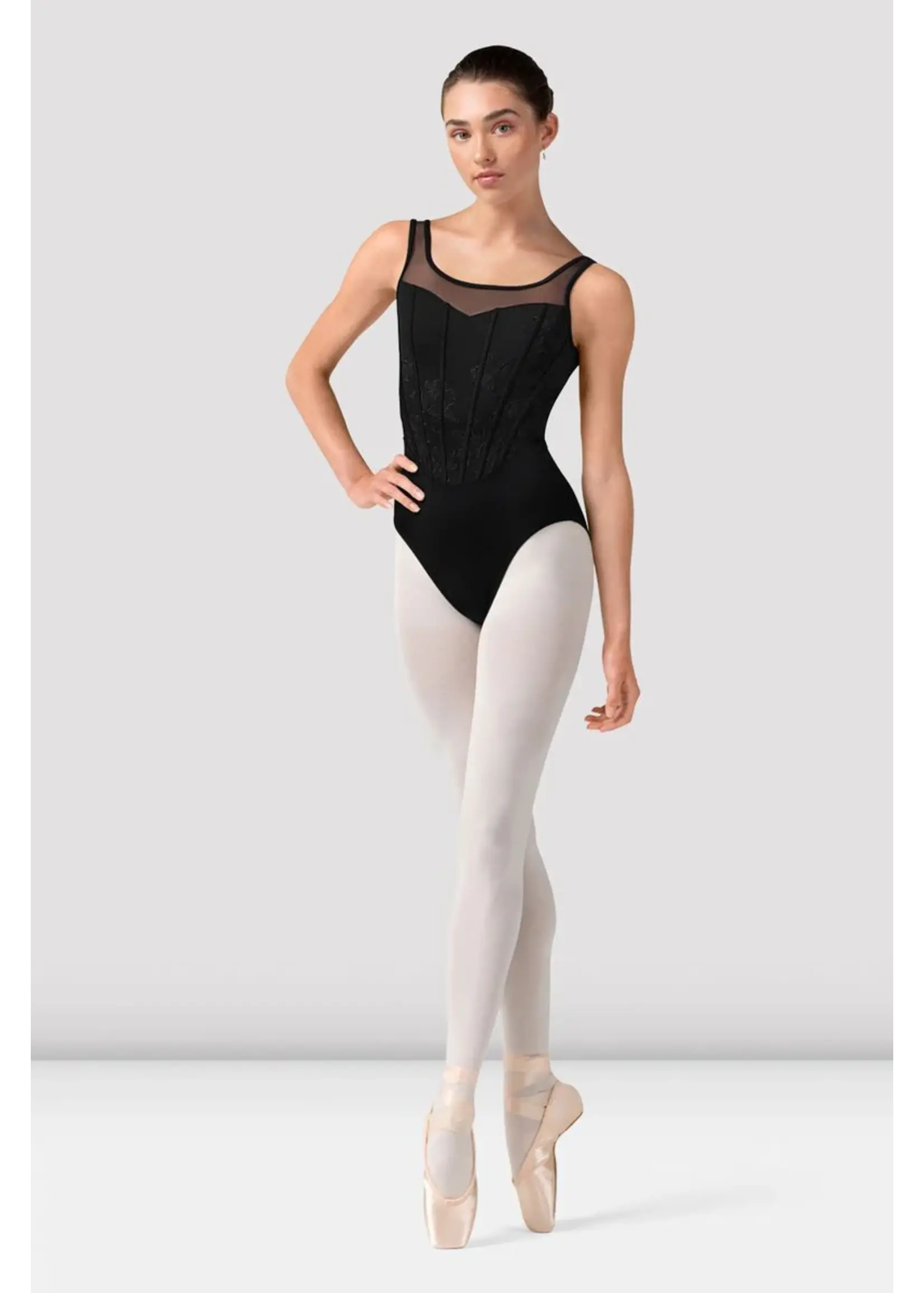 BLOCH & MIRELLA L50002 ISABELLA EMBROIDERED CORSET TANK LEOTARD