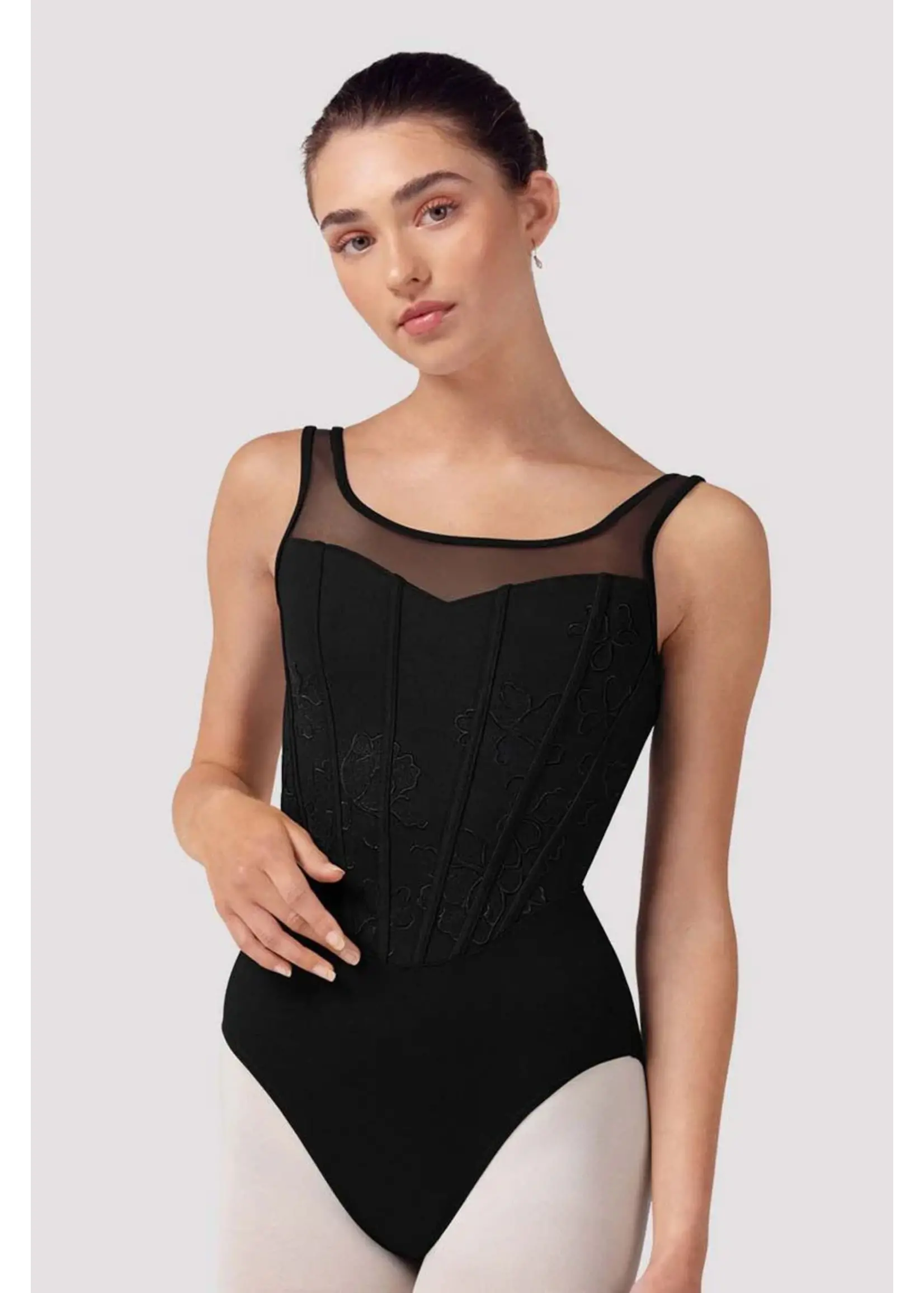 BLOCH & MIRELLA L50002 ISABELLA EMBROIDERED CORSET TANK LEOTARD