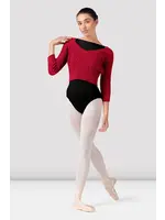 BLOCH & MIRELLA Z30013 BIANCA V NECK RAGLAN CROPPED SLEEVED KNIT TOP