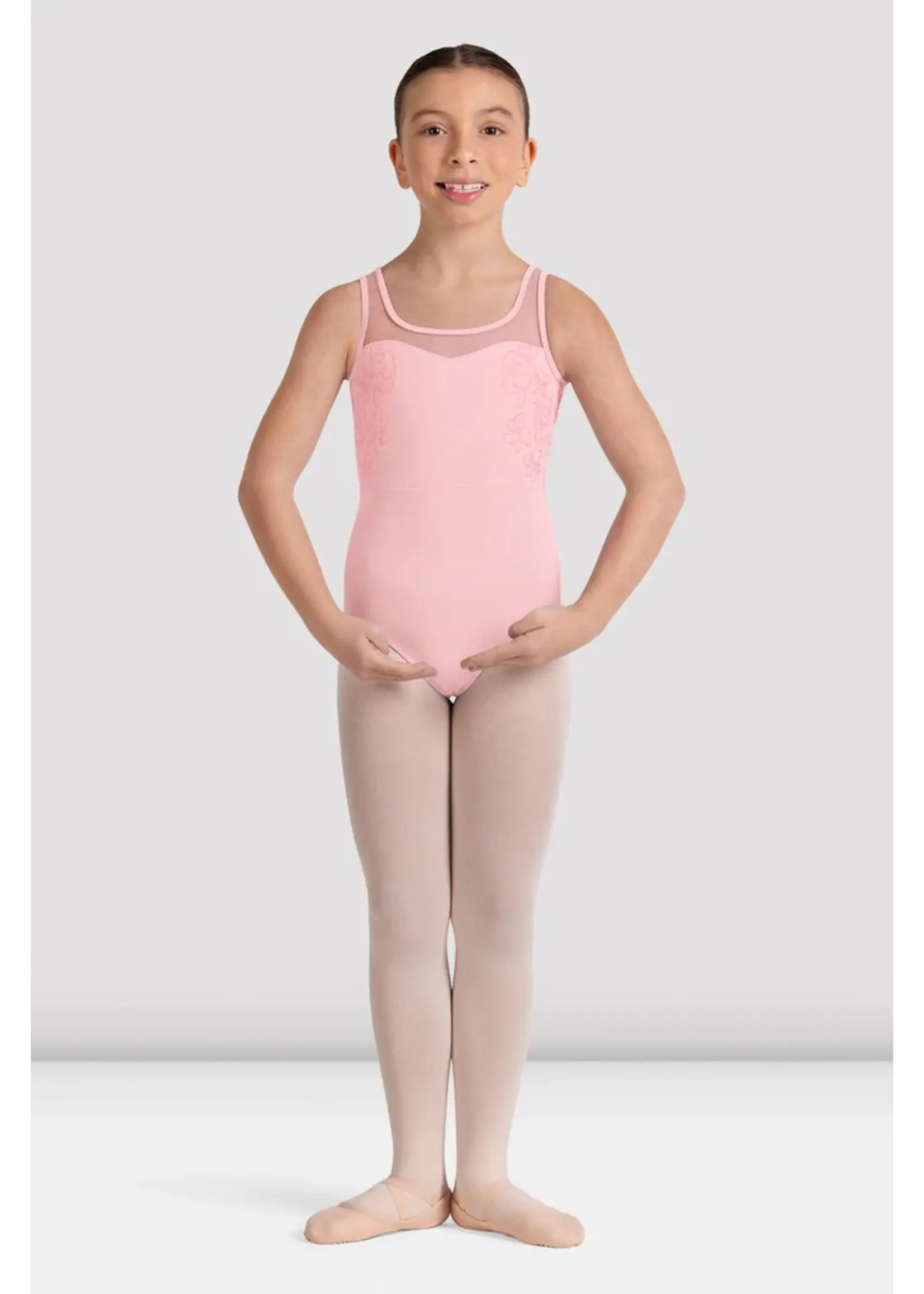 BLOCH & MIRELLA CL50005 LULU SWEETHEART FRONT EMBROIDERED KEYHOLE BACK TANK LEOTARD