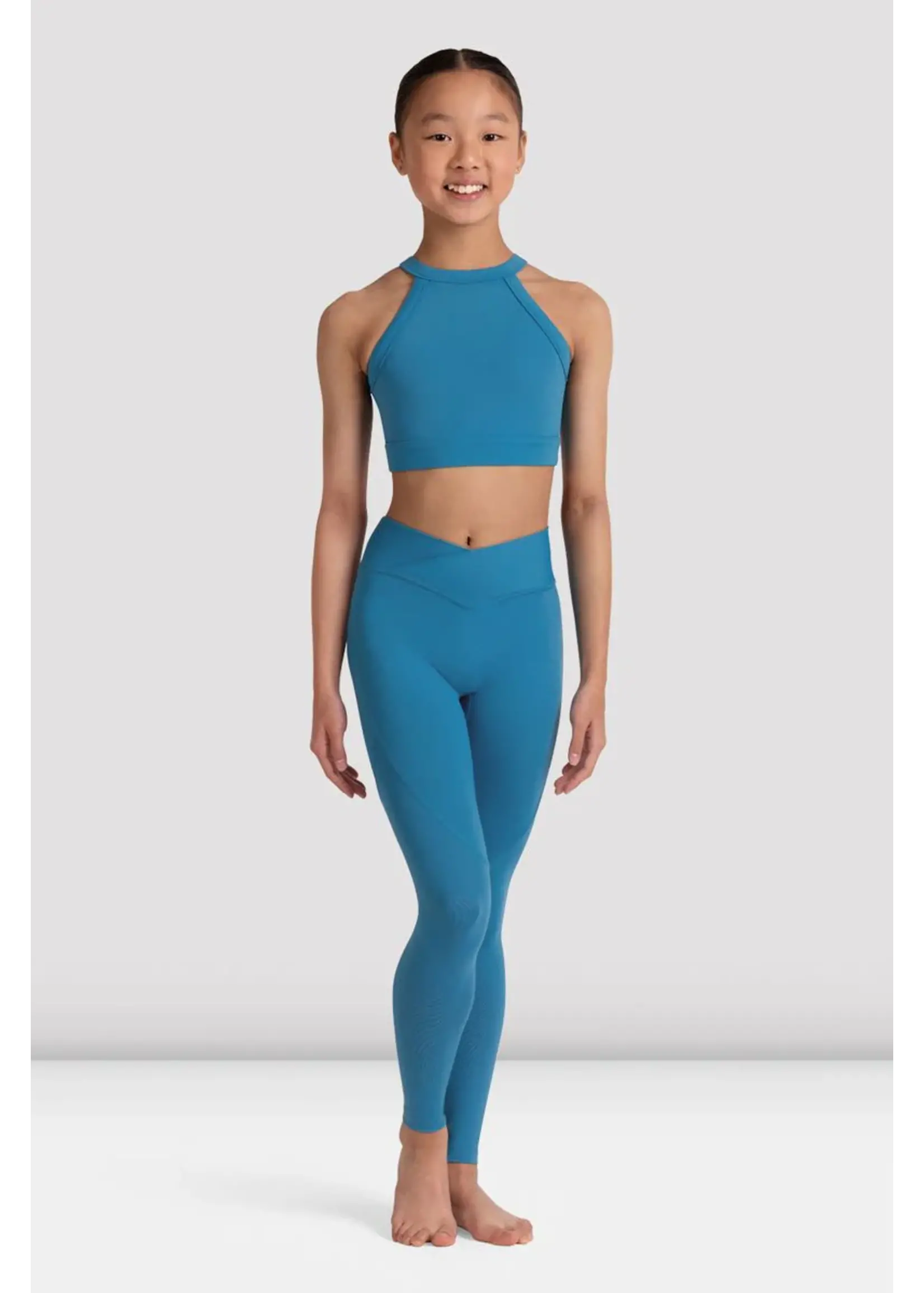 BLOCH & MIRELLA CP80002 NATALIA FULL LENGTH V FRONT OVERLAP WAISTBAND LEGGINGS