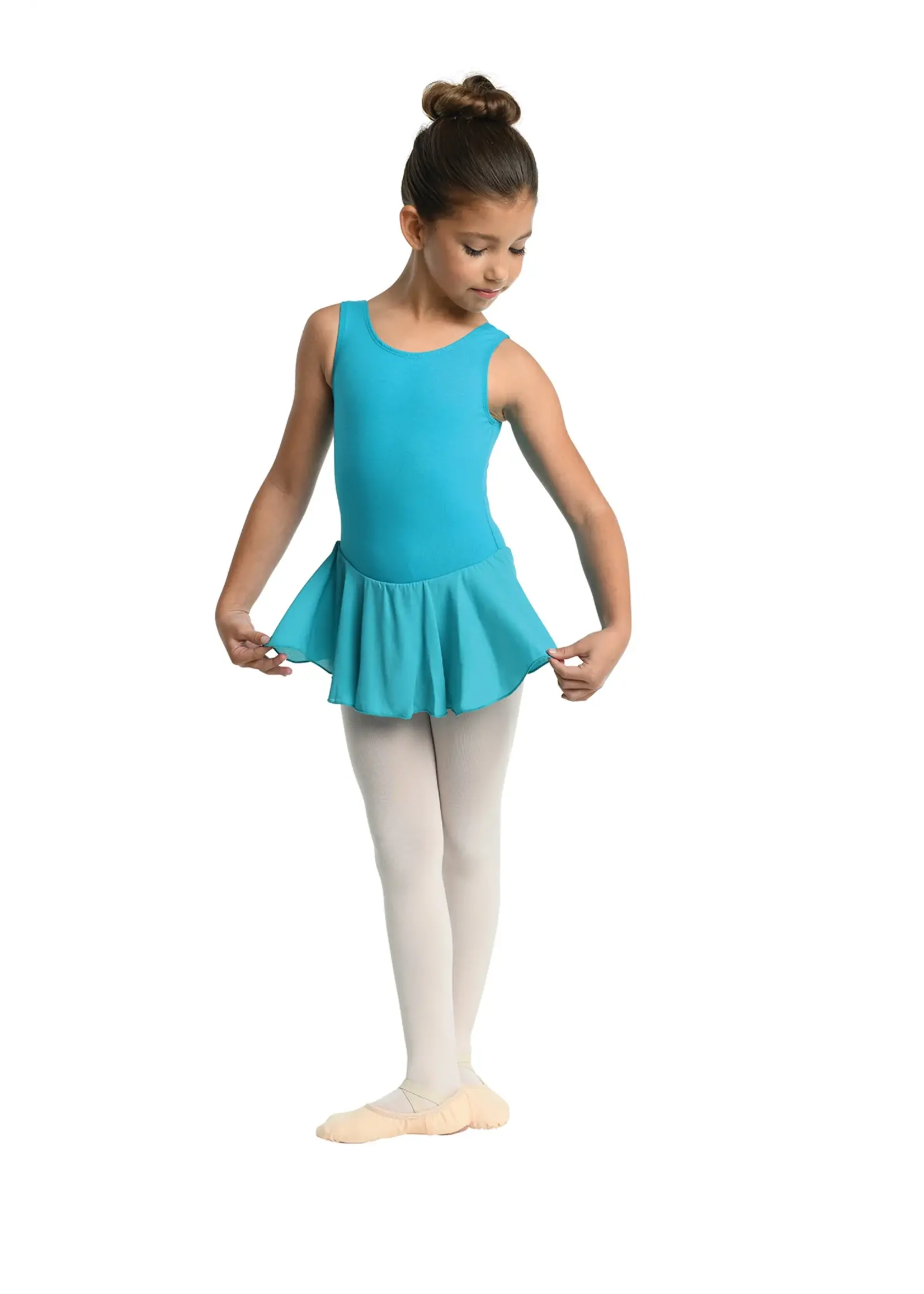 DANSHUZ 219C ADDISON COTTON BLEND TANK SKIRTED LEOTARD DRESS