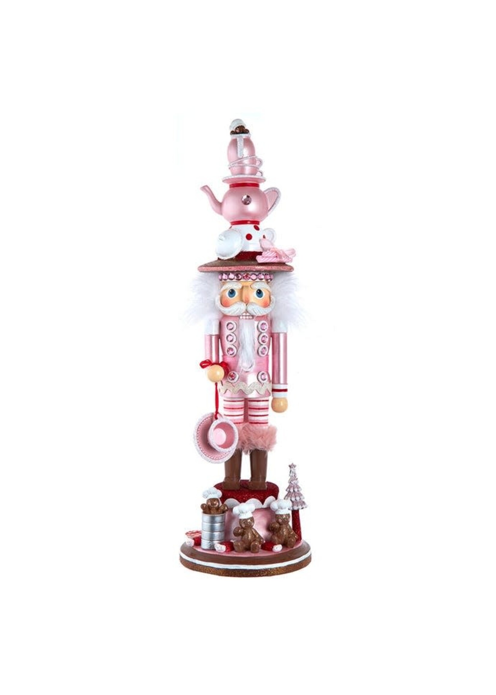 KURT S. ADLER HA0797 HOLLYWOOD PINK TEA PARTY 18" NUTCRACKER