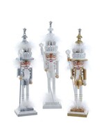 KURT S. ADLER HA0770 HOLLYWOOD SILVER & GOLD DIAMOND TREE HEAD 15" NUTCRACKER