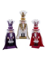 KURT S. ADLER HA0769 PURPLE, RED AND GOLD SPARKLE KINGS 13" NUTCRACKER WITH VELVET CAPE