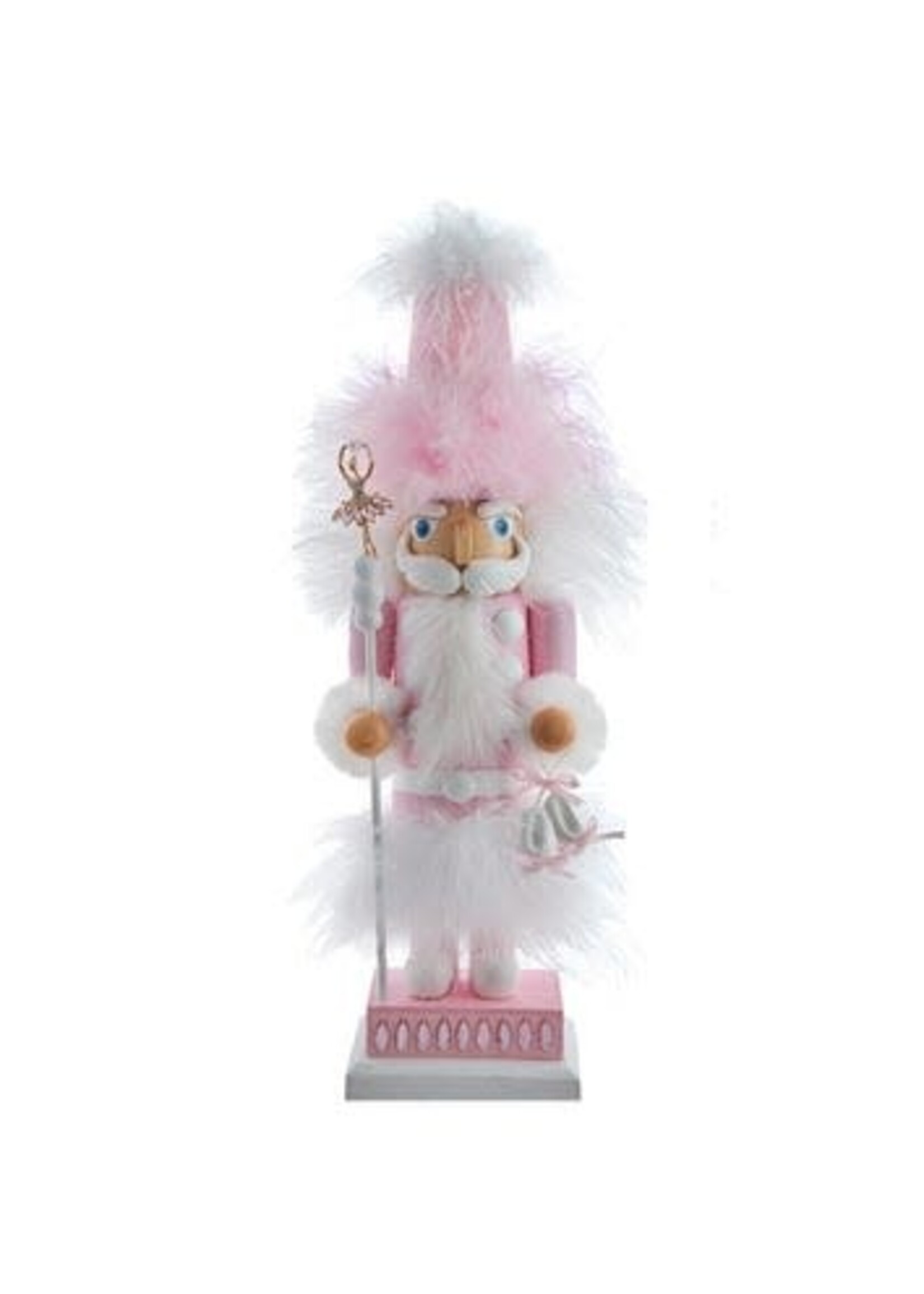 KURT S. ADLER HA0796 HOLLYWOOD PINK GLITTER BALLERINA BOB 15" NUTCRACKER