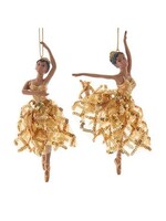 KURT S. ADLER T3873 GOLD ELEGANCE AFRICAN AMERICAN 6" BALLERINA ORNAMENT