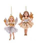 KURT S. ADLER E1040 CELESTIAL MOON & STARS GOLD & SILVER ANGEL 4" ORNAMENT