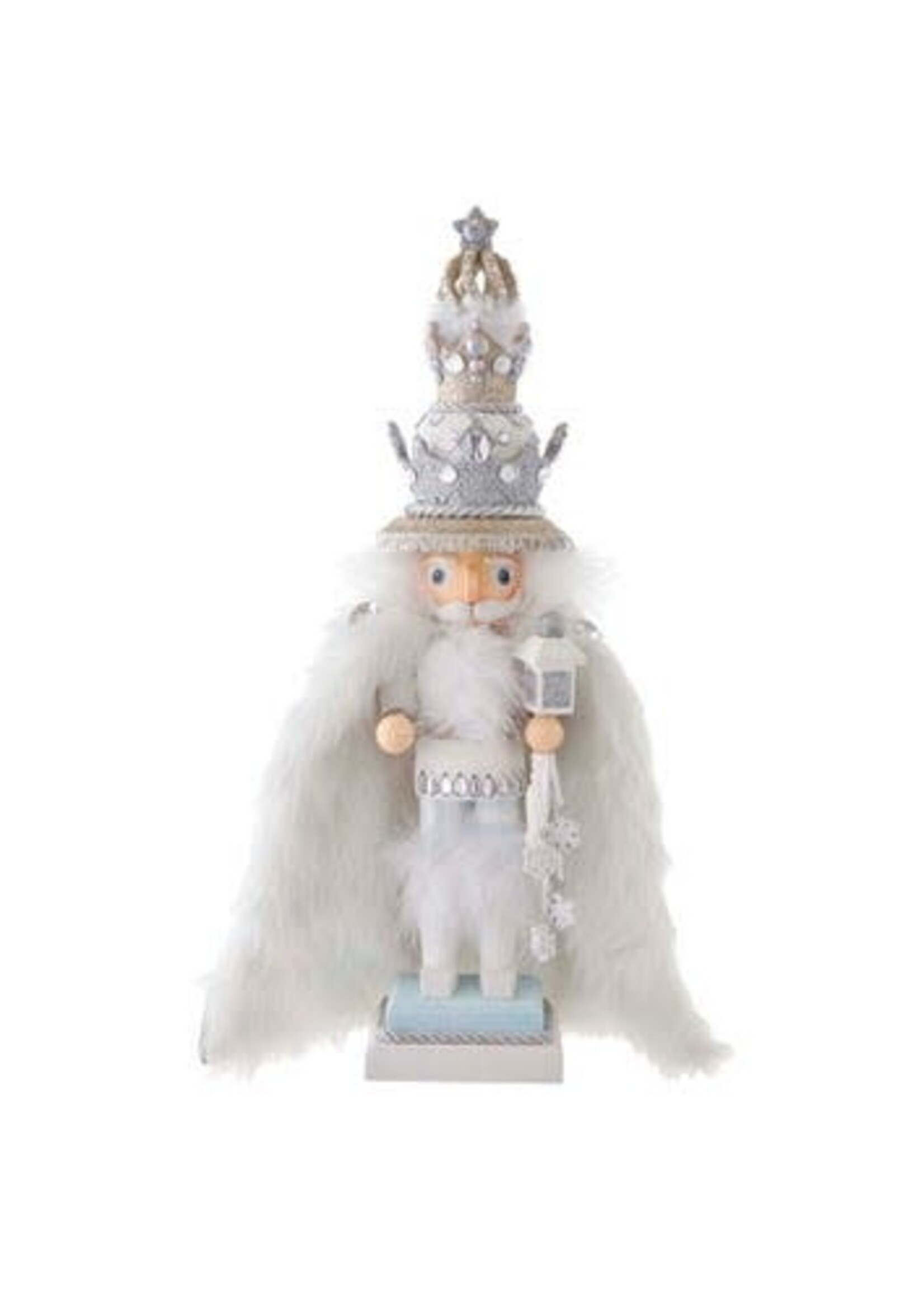 KURT S. ADLER HA0561 HOLLYWOOD SNOW KING WITH FUR CAPE & LANTERN 18" NUTCRACKER