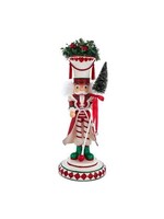 KURT S. ADLER HA0732 HOLLYWOOD KNOW ME BETTER MAN HOLLY WREATH 17" NUTCRACKER ON BASE