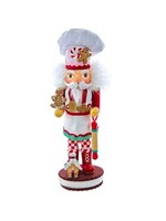 KURT S. ADLER HA0325 GINGERBREAD CHEF W/ APRON, ROLLING PIN & CHECKERBOARD BOOTS 15" NUTCRACKER