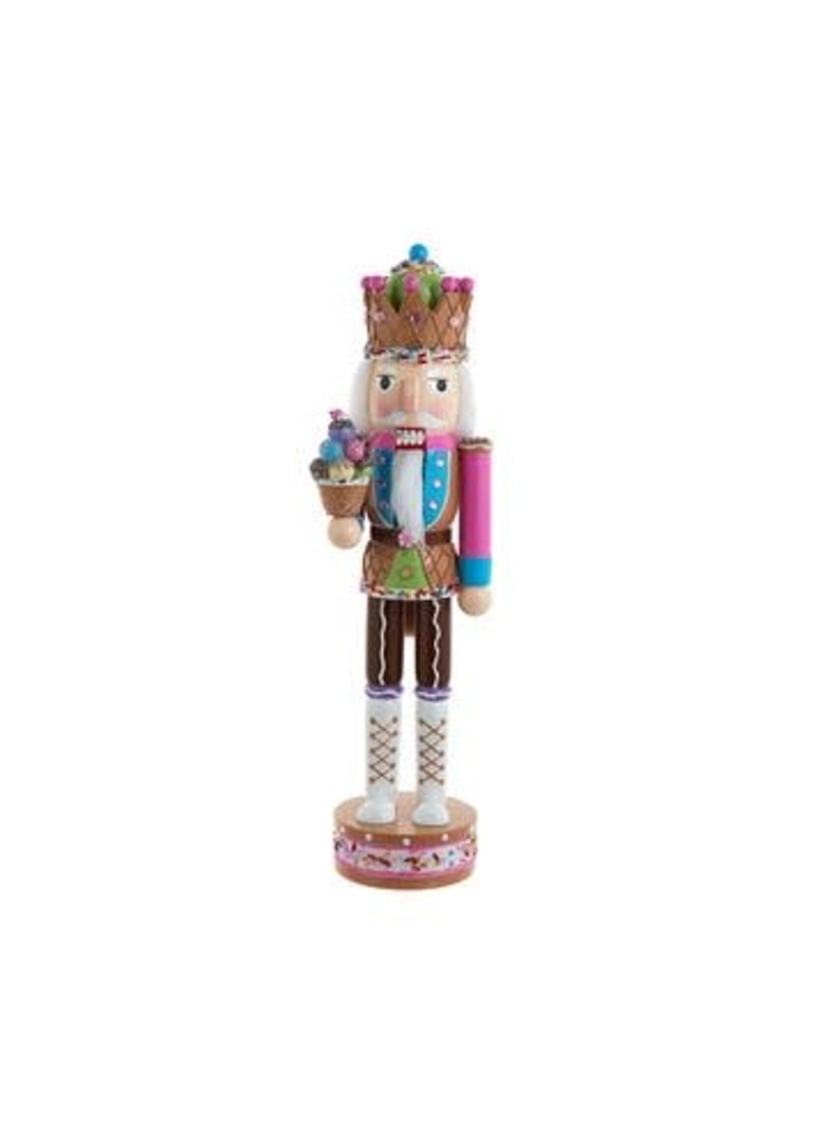 KURT S. ADLER F2363 SPRINKLES ARE FOR WINNERS ICE CREAM SCOOPS & TOPPINGS 15" NUTCRACKER