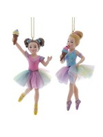 KURT S. ADLER E1042 RAINBOW ICE CREAM CONE BALLERINA 5.25" ORNAMENT
