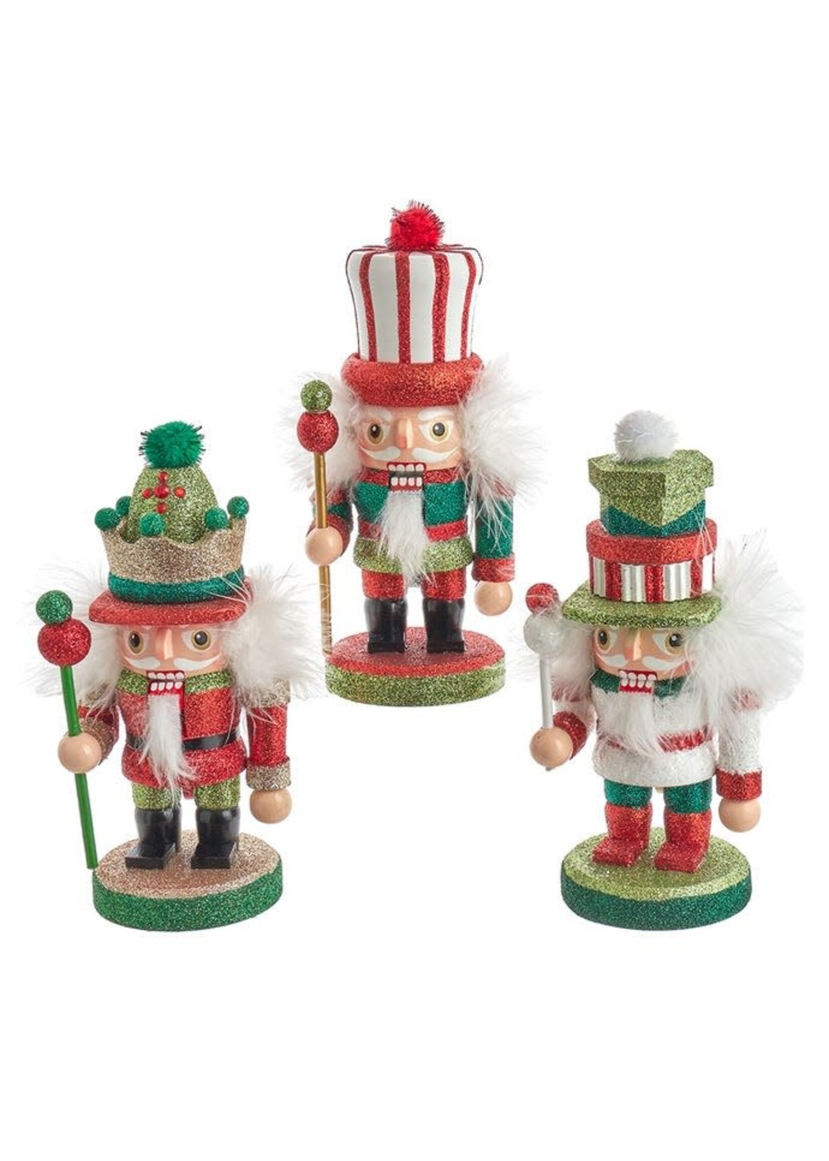 KURT S. ADLER HA0674 HOLLYWOOD  GLITTER POM 7" NUTCRACKER