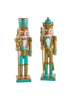 KURT S. ADLER F2370 VINTAGE ELEGANCE TURQUOISE & GOLD 11" NUTCRACKER