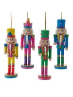 KURT S. ADLER F2375 SHOWSTOPPING GLOW IN THE DARK NEON GLITTER DUSTED 6" NUTCRACKER ORNAMENT
