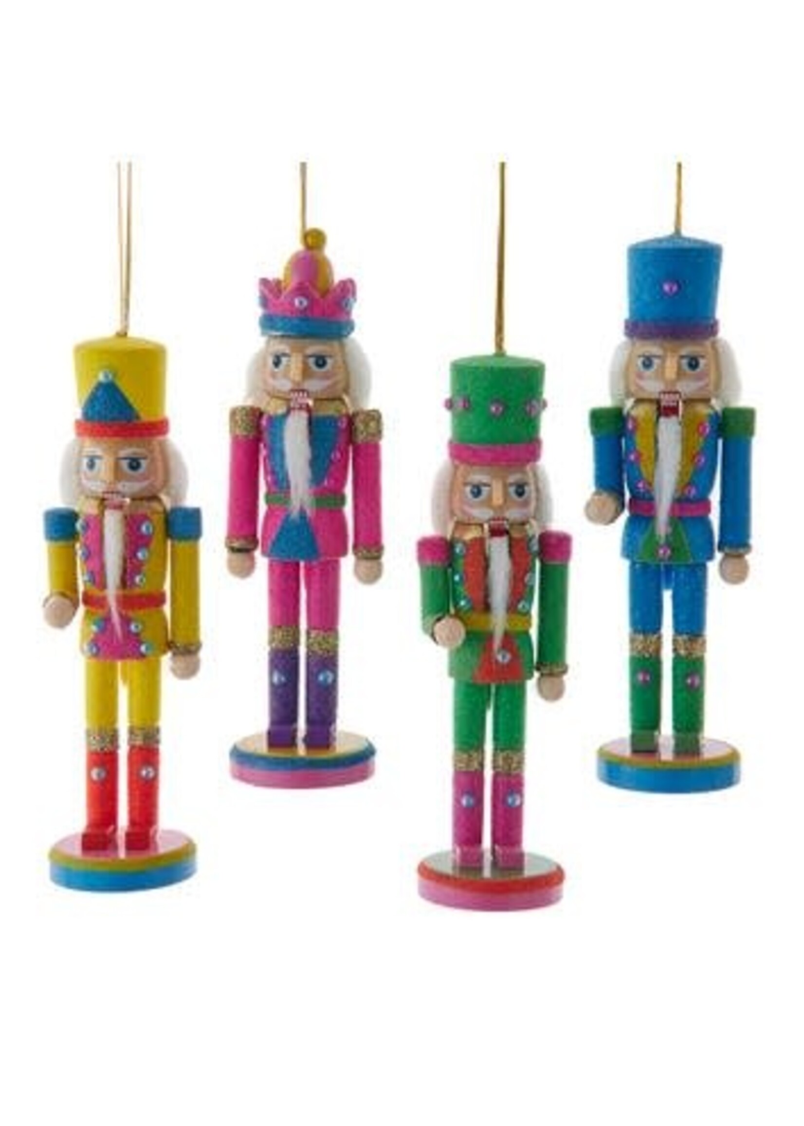 KURT S. ADLER F2375 SHOWSTOPPING NEON GLITTER DUSTED 6" NUTCRACKER ORNAMENT