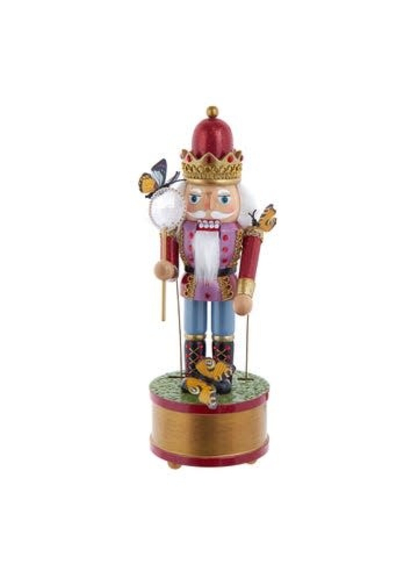 KURT S. ADLER G5002 BUTTERFLY CATCHER WIND UP MUSICAL MOTION 12" NUTCRACKER plays Vivaldi