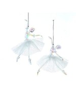 KURT S. ADLER T3751 HOLOGRAPHIC ACRYLIC BALLERINA 5.9" ORNAMENT WITH FABRIC SKIRT