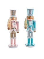 KURT S. ADLER G5007 RETRO ATTITUDESY PINK & TURQUOISE 14" SLICK WOODEN NUTCRACKER