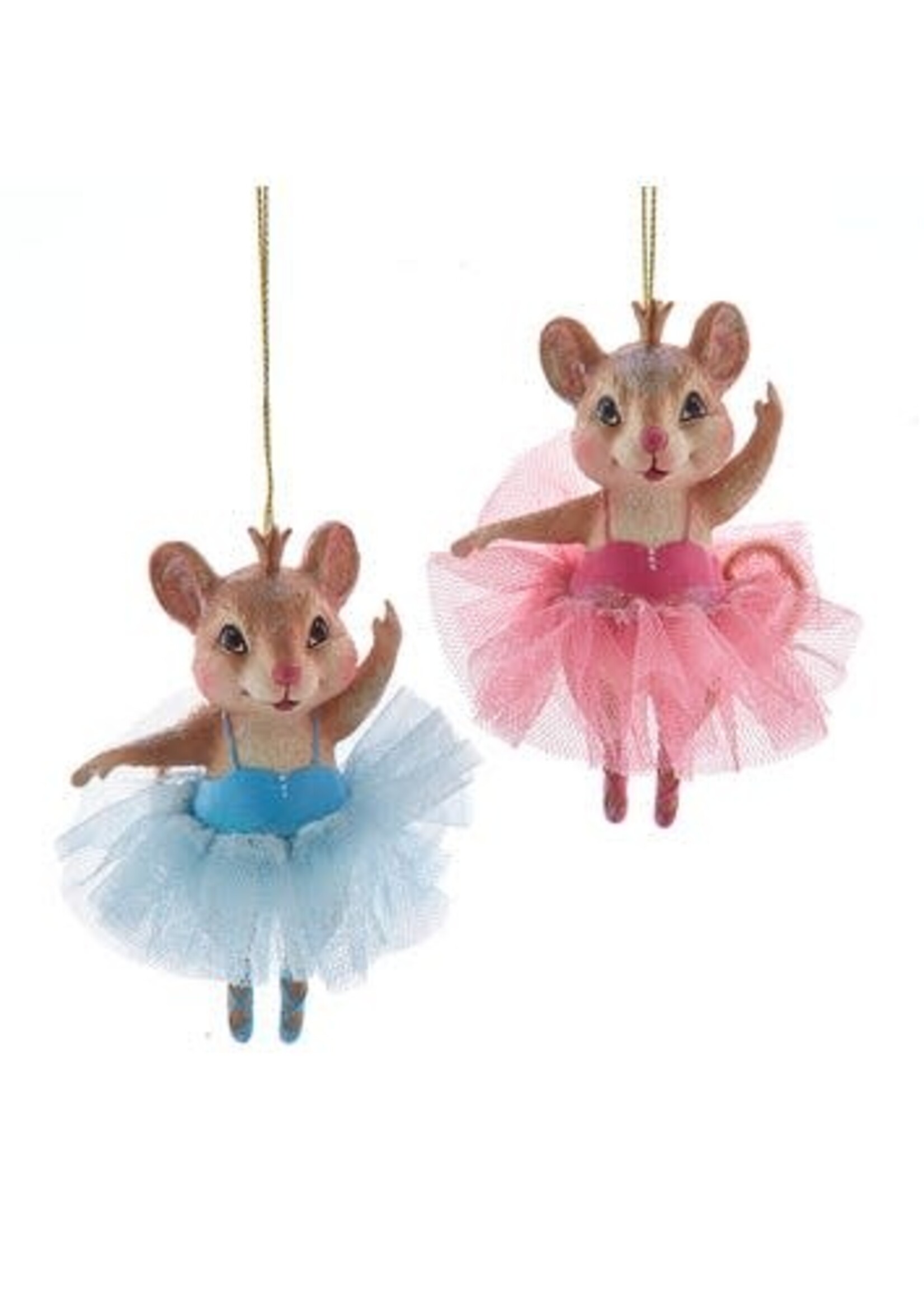 KURT S. ADLER TD1785 BALLERINA MOUSE WITH TIARA 4" RESIN ORNAMENT