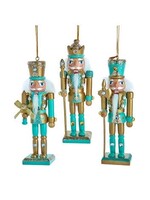KURT S. ADLER F2369 VINTAGE ELEGANCE TURQUOISE & GOLD 6" NUTCRACKER ORNAMENT