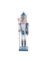 KURT S. ADLER G5009 PLATINUM CRYSTAL PRISM BLUE 15" WOODEN NUTCRACKER