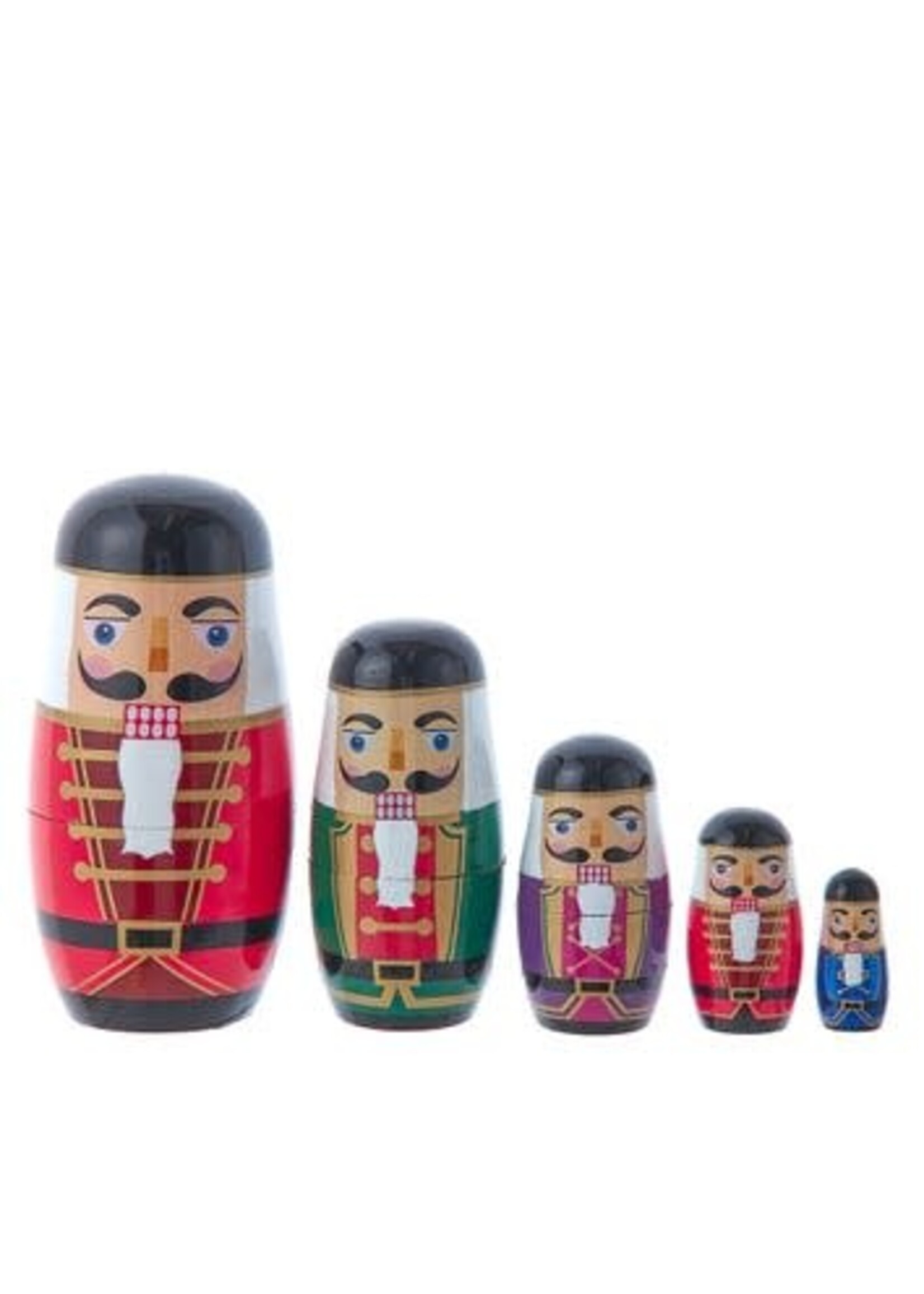 KURT S. ADLER F2284 NUTCRACKER NESTING DOLLS (5 PAINTED PIECES)