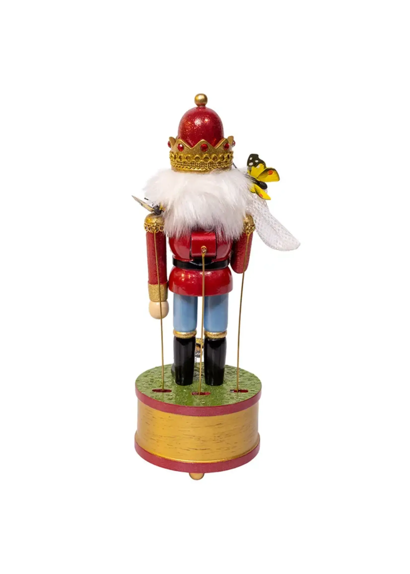 KURT S. ADLER G5002 BUTTERFLY CATCHER WIND UP MUSICAL MOTION 12" NUTCRACKER plays Vivaldi