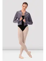 BLOCH & MIRELLA J13001 VELVET LUX CROPPED ZIP RAGLAN BOMBER JACKET