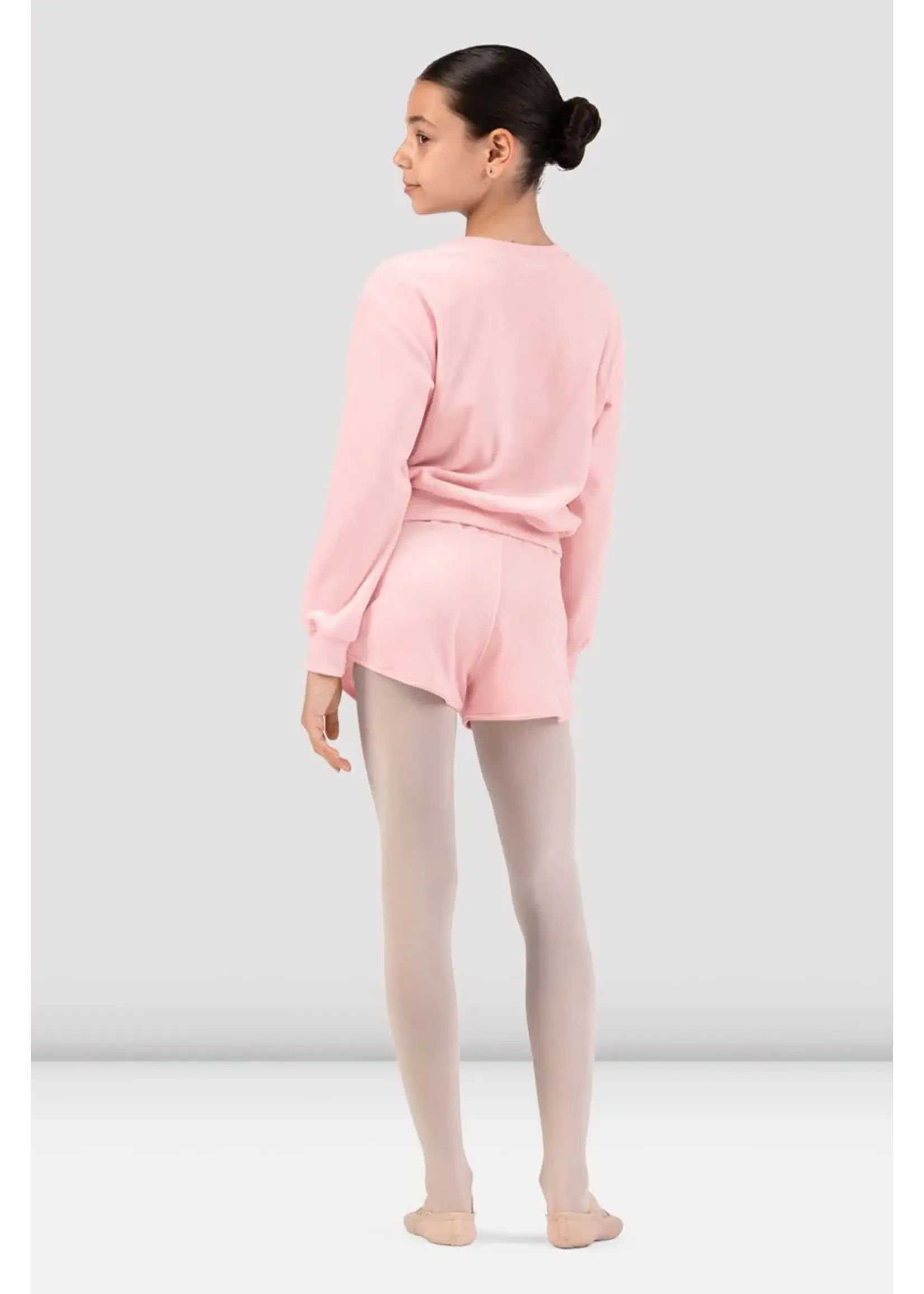 BLOCH & MIRELLA CZ30016 VELVET LUX CROPPED RAGLAN CREW NECK PULL OVER SWEATSHIRT